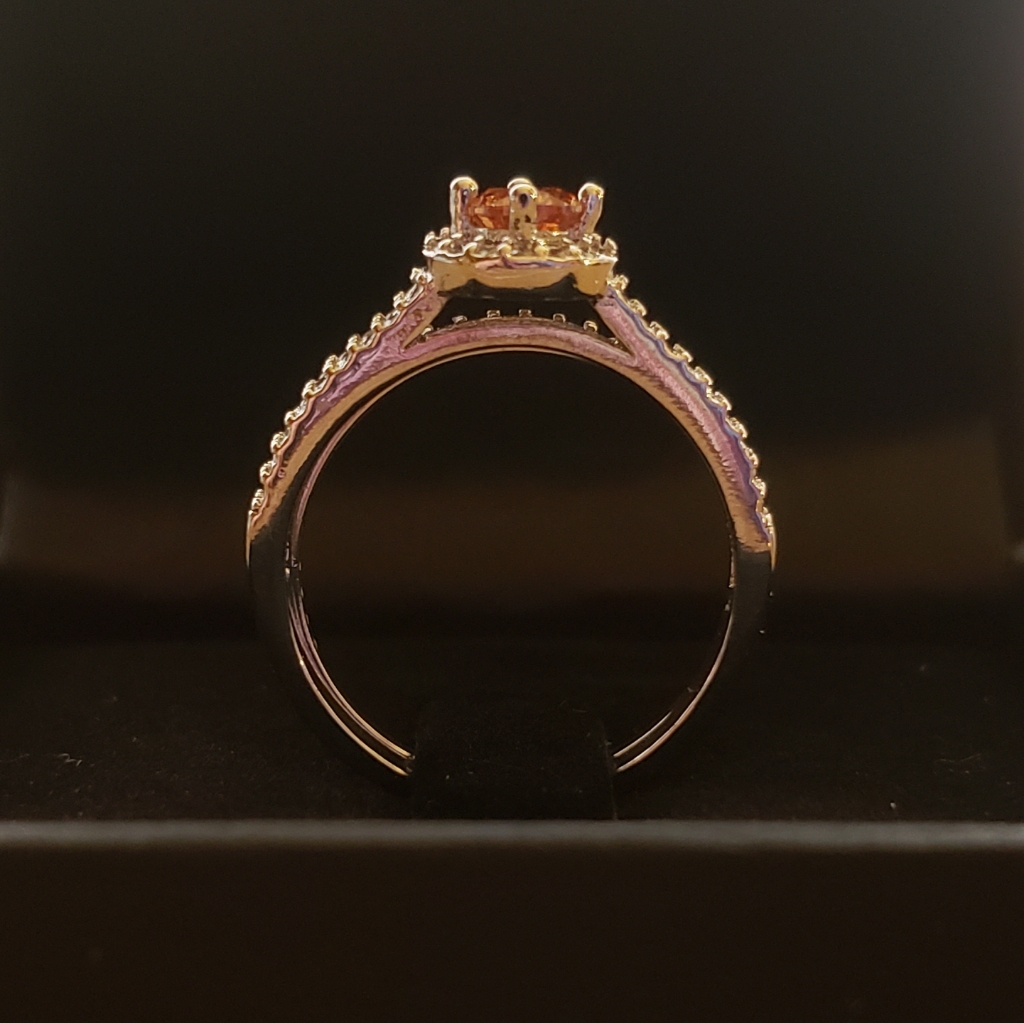 Womens Moissanite Wedding Band Engagent Ring Set